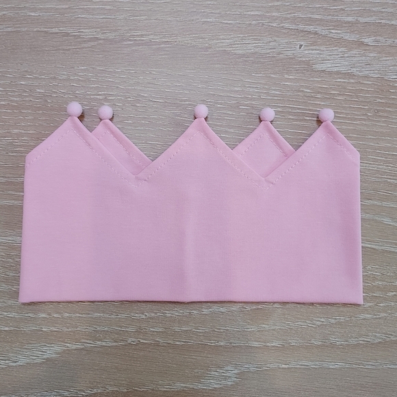Handmade Adorable Pink Kids Crown Headband - Picture 2 of 2